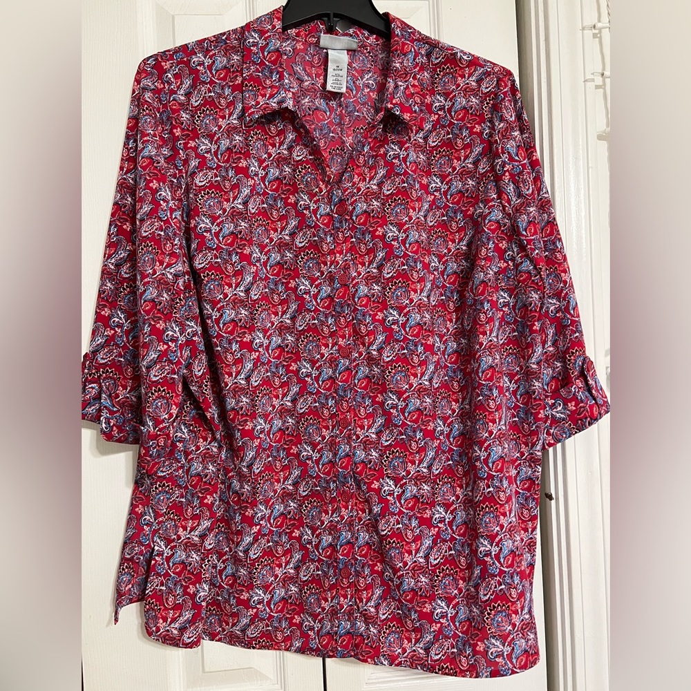 Catherine’s Women’s Ladies Floral Blouse Paisley Top Size 1X 18/20 Plus